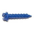 Midwest Fastener Masonry Screw, 1/4" Dia., Hex, 1 1/4 in L, Steel Blue Ruspert, 12 PK 63501